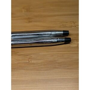 VintagGenuine CROSS Made In USA Silver Ballpoint Pen and Pencil Writing Set